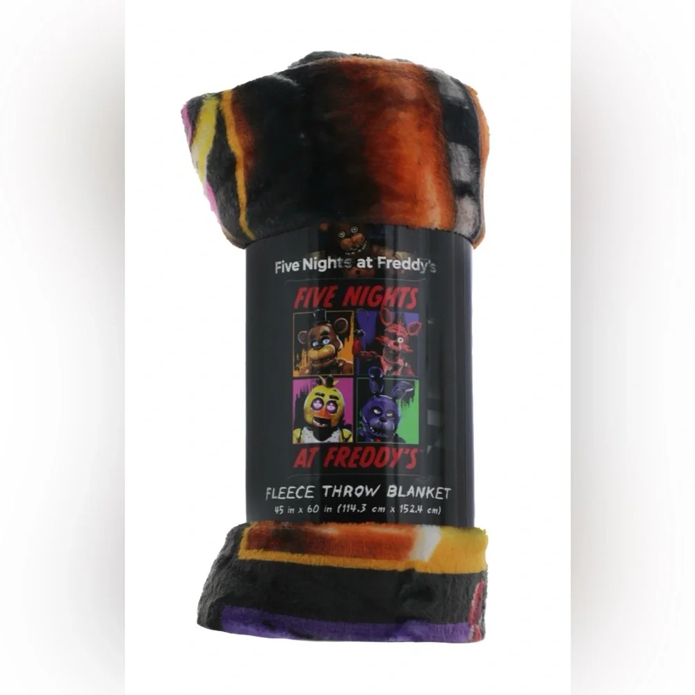 Five Nights At Freddy's Fleece Throw Blanket FNAF 45x60in Halloween Gamer NEW!